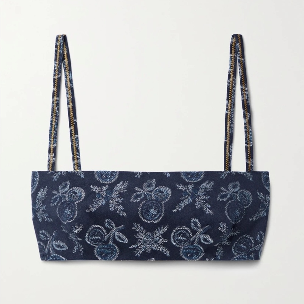 NWT ETRO jacquard denim bandeau top